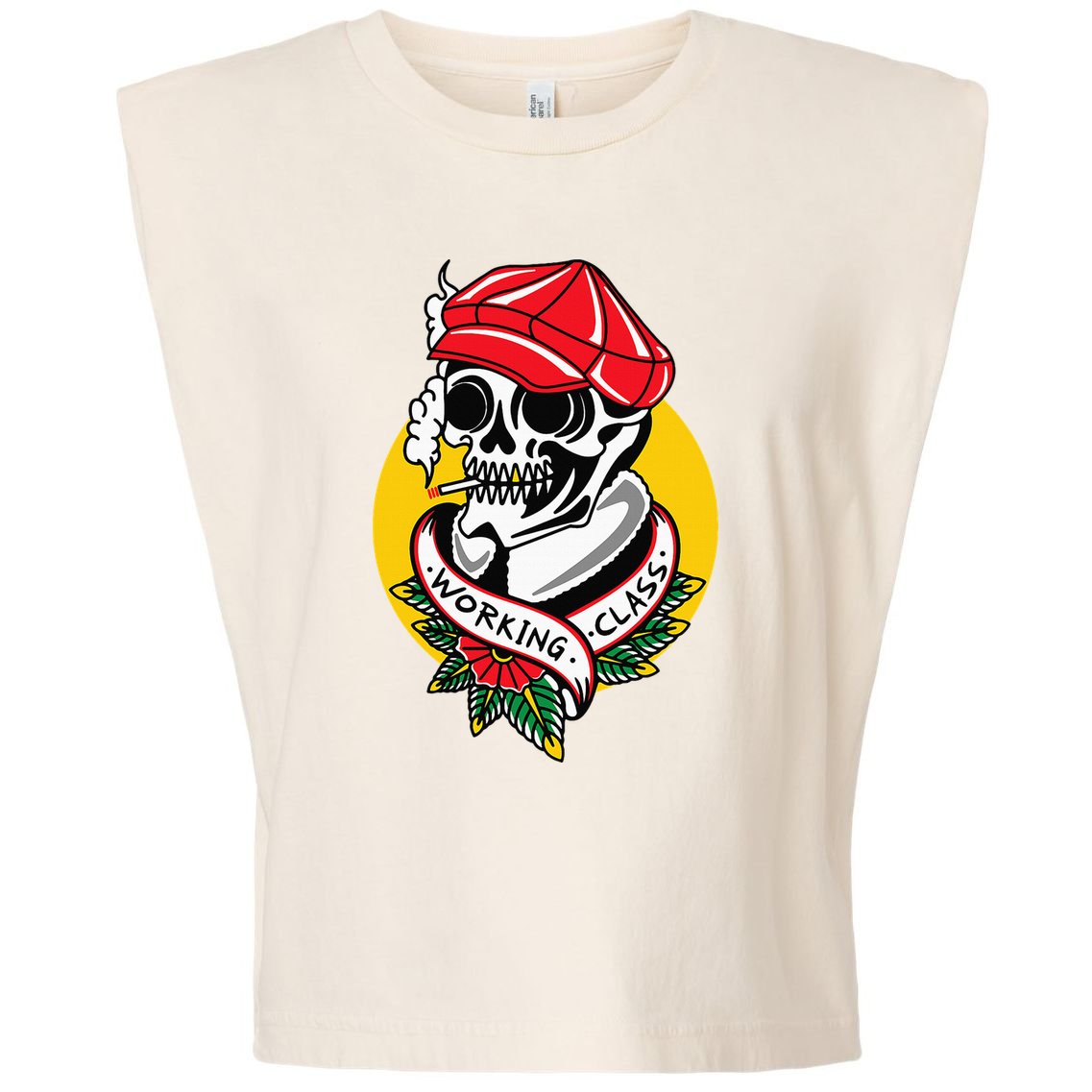 Working Class American Traditional Tattoo Old School Flash Garment-Dyed Women's Muscle Tee