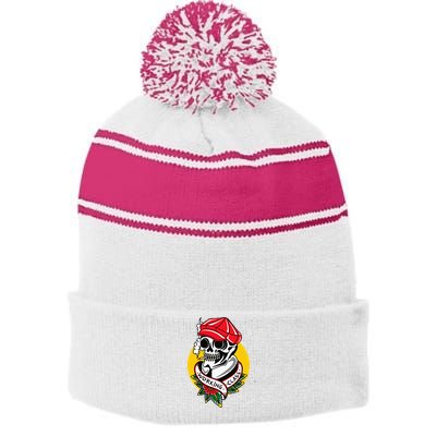 Working Class American Traditional Tattoo Old School Flash Stripe Pom Pom Beanie