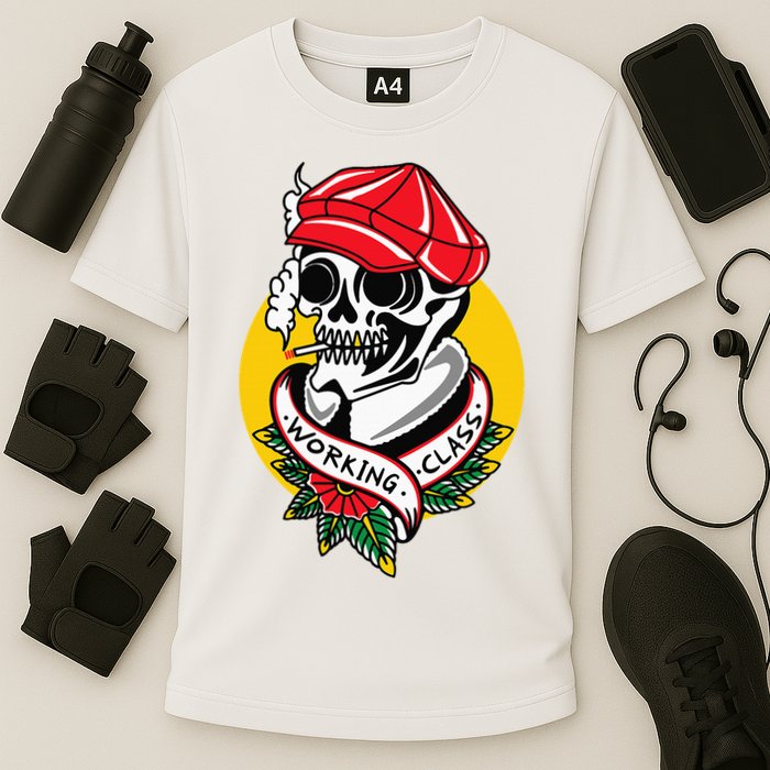 Working Class American Traditional Tattoo Old School Flash Cooling Performance Crew T-Shirt