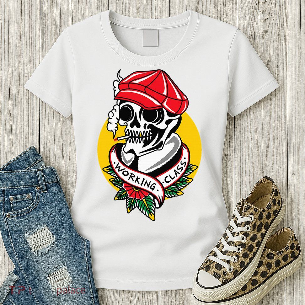 Working Class American Traditional Tattoo Old School Flash Womens T-Shirt