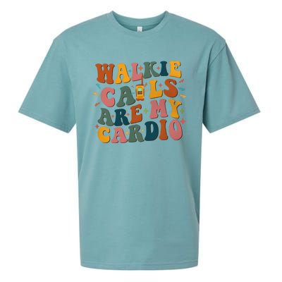 Walkie Calls Are My Cadio Sped Teacher Sueded Cloud Jersey T-Shirt