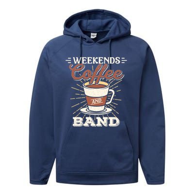 Weekends Coffee And Band Mom Marching Band Parent Gift Cute Gift Performance Fleece Hoodie