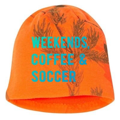 Weekends Coffee And Soccer Sports Fan Dad Soccer Mom Gift Kati - Camo Knit Beanie