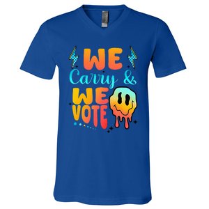 We Carry And We Vote Feminist Kamala 2024 V-Neck T-Shirt