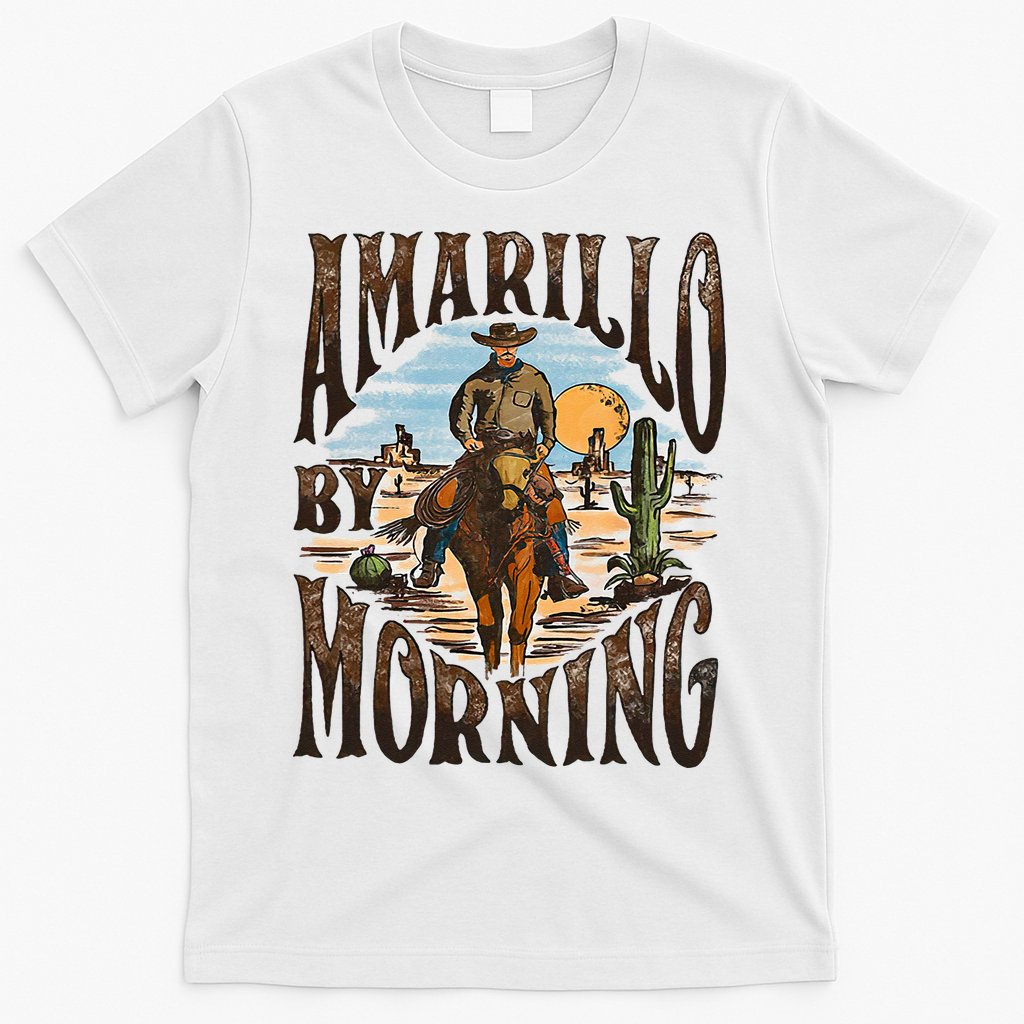 Western Cowboy Amarillo By Morning Country Music T-Shirt