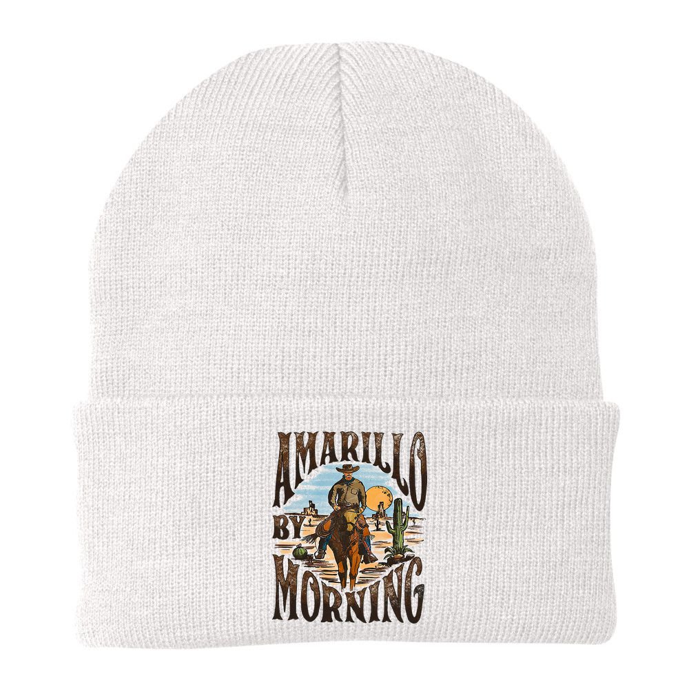 Western Cowboy Amarillo By Morning Country Music Beanie
