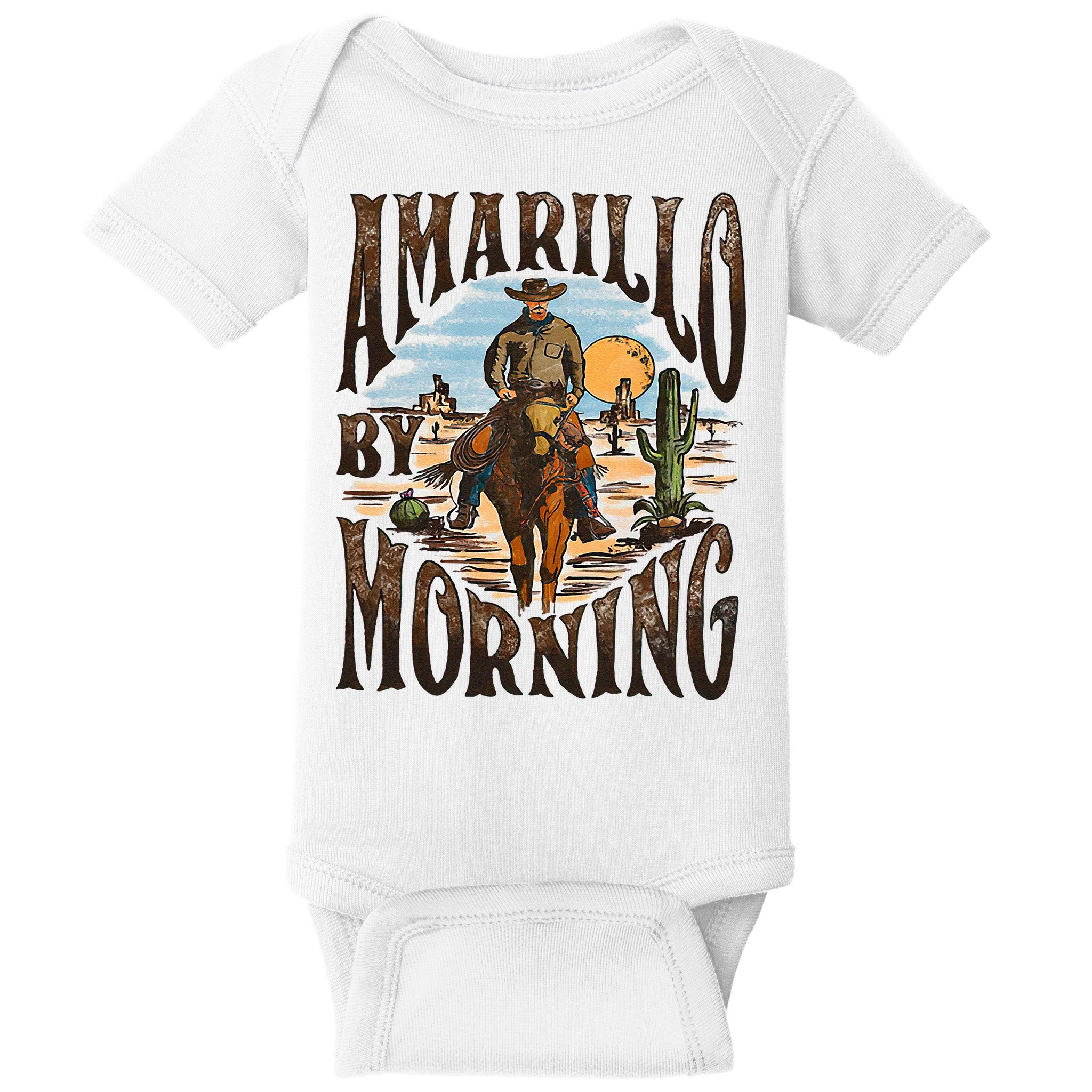 Western Cowboy Amarillo By Morning Country Music Baby Bodysuit