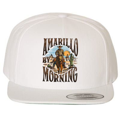 Western Cowboy Amarillo By Morning Country Music Wool Snapback Cap