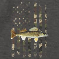 Walleye Camo American Flag Fishing Walleye Vector Backpack