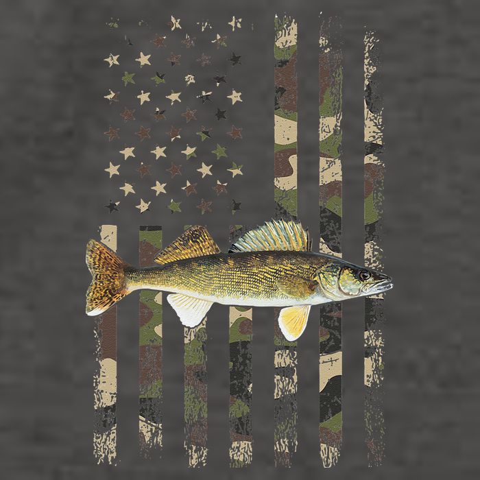 Walleye Camo American Flag Fishing Walleye Vector Backpack