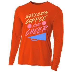 Weekends Coffee And Cheer Cheerleading Mom Parents Costume Cool Gift Cooling Performance Long Sleeve Crew