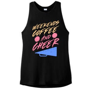 Weekends Coffee And Cheer Cheerleading Mom Parents Costume Cool Gift Ladies PosiCharge Tri-Blend Wicking Tank