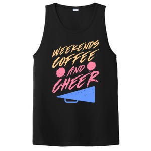 Weekends Coffee And Cheer Cheerleading Mom Parents Costume Cool Gift PosiCharge Competitor Tank