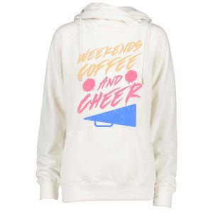 Weekends Coffee And Cheer Cheerleading Mom Parents Costume Cool Gift Womens Funnel Neck Pullover Hood