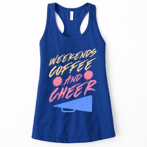 Weekends Coffee And Cheer Cheerleading Mom Parents Costume Cool Gift Women's Racerback Tank