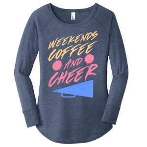 Weekends Coffee And Cheer Cheerleading Mom Parents Costume Cool Gift Women's Perfect Tri Tunic Long Sleeve Shirt