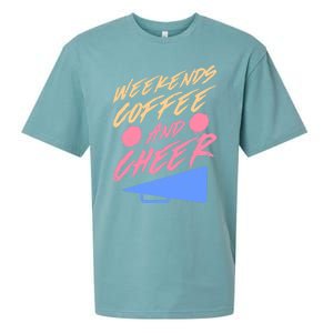 Weekends Coffee And Cheer Cheerleading Mom Parents Costume Cool Gift Sueded Cloud Jersey T-Shirt