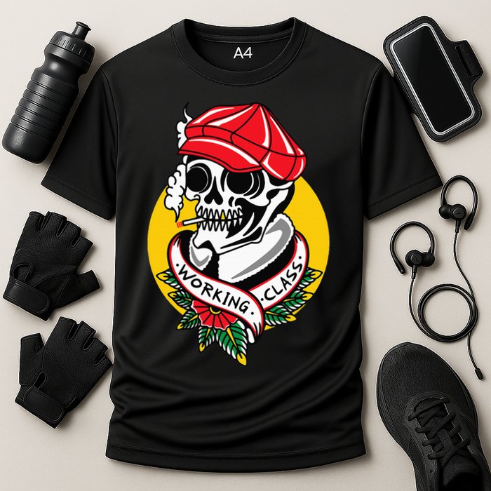 Working Class American Traditional Tattoo Old School Flash Cooling Performance Crew T-Shirt