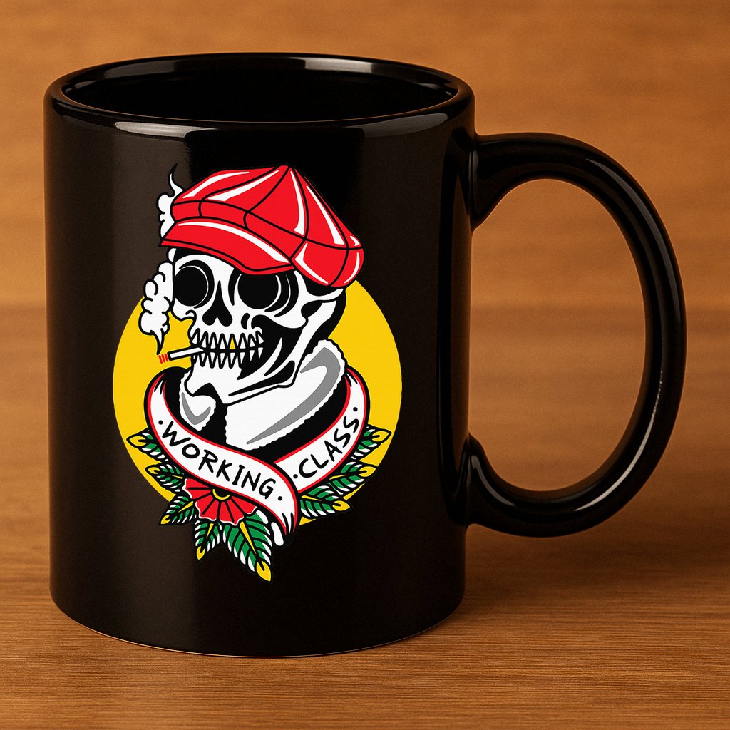 Working Class American Traditional Tattoo Old School Flash 11oz C Handle Ceramic Mug