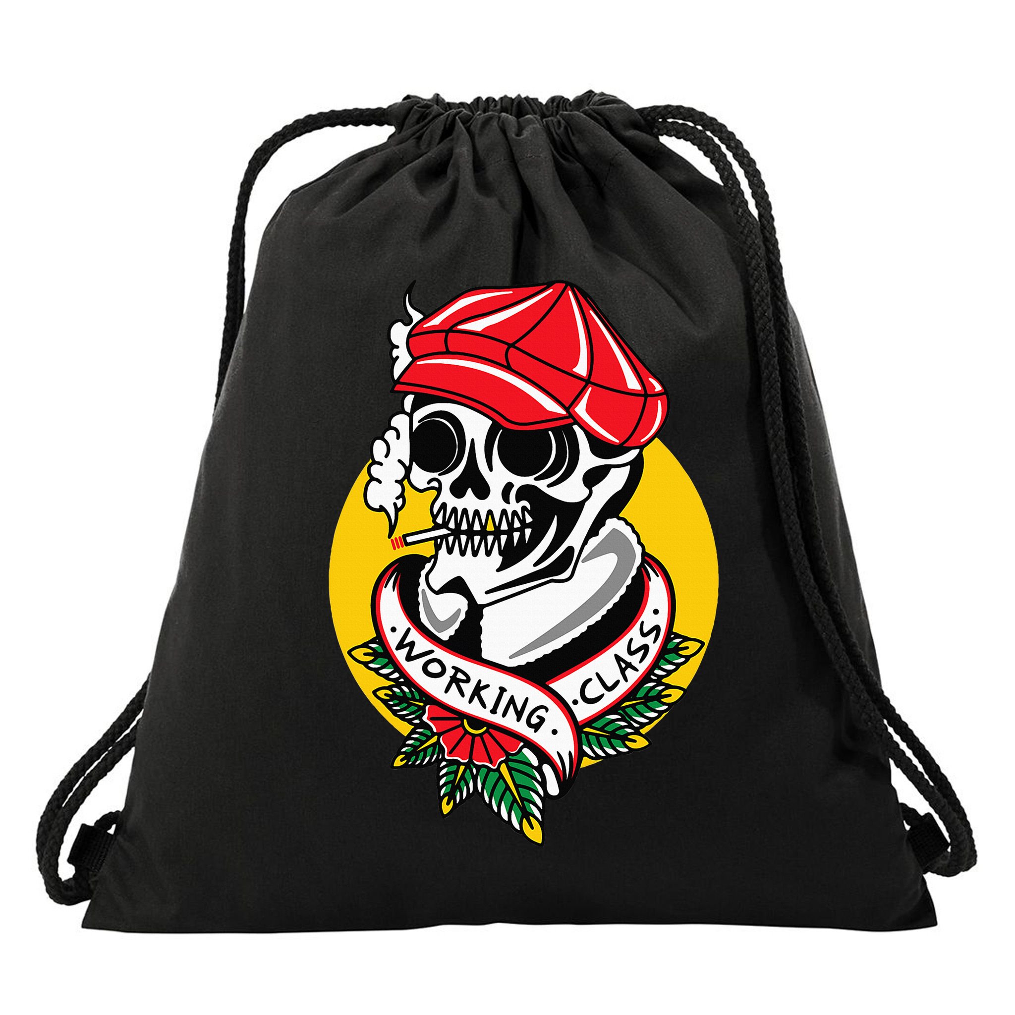 Working Class American Traditional Tattoo Old School Flash Drawstring Bag