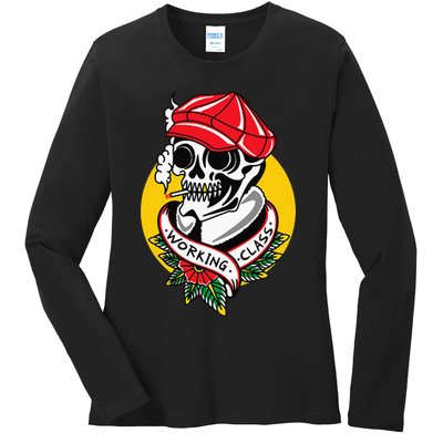 Working Class American Traditional Tattoo Old School Flash Ladies Long Sleeve Shirt