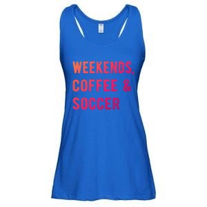 Weekends Coffee And Soccer Sports Fan Dad Soccer Mom Gift Ladies Essential Flowy Tank