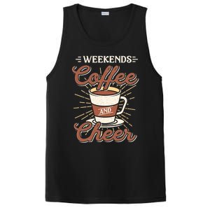 Weekends Coffee And Cheer Mom Cheerleading Parent Gift Cute Gift PosiCharge Competitor Tank