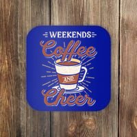 Weekends Coffee And Cheer Mom Cheerleading Parent Gift Cute Gift Coaster