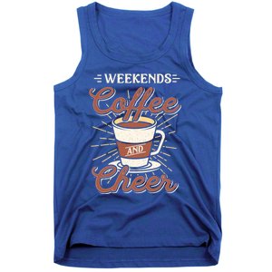 Weekends Coffee And Cheer Mom Cheerleading Parent Gift Cute Gift Tank Top