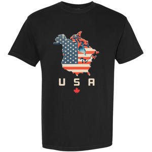 With Canada And Usa Map Annex America’S 51st State! Garment-Dyed Heavyweight T-Shirt