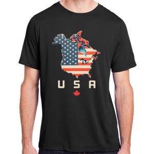 With Canada And Usa Map Annex America’S 51st State! Adult ChromaSoft Performance T-Shirt