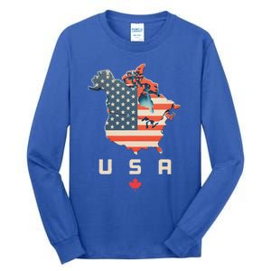 With Canada And Usa Map Annex America’S 51st State! Tall Long Sleeve T-Shirt