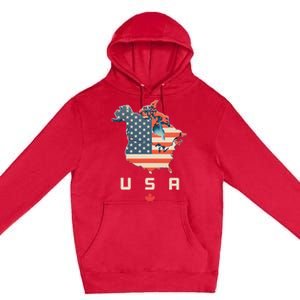 With Canada And Usa Map Annex America’S 51st State! Premium Pullover Hoodie