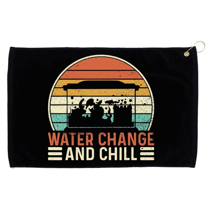 Water Change and Chill Fish Lover Funny Aquarist  Grommeted Golf Towel