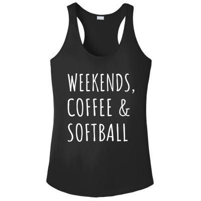 Weekends Coffee And Softball Sports Fan Dad Softball Mom Gift Ladies PosiCharge Competitor Racerback Tank