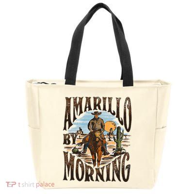 Western Cowboy Amarillo By Morning Country Music Zip Tote Bag