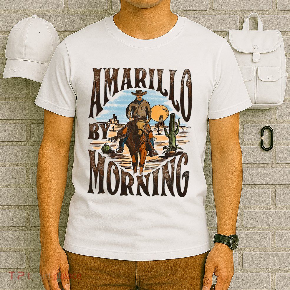 Western Cowboy Amarillo By Morning Country Music T-Shirt