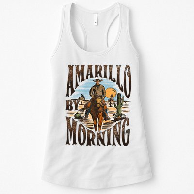 Western Cowboy Amarillo By Morning Country Music Womens Tank Top
