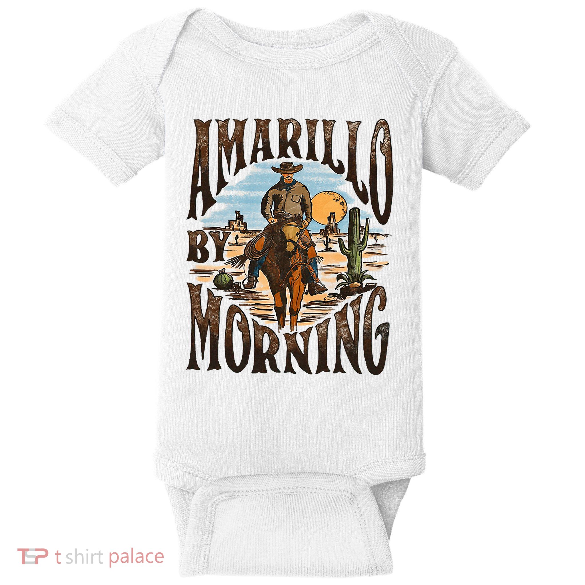 Western Cowboy Amarillo By Morning Country Music Baby Bodysuit