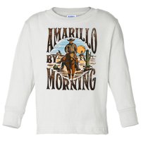 Western Cowboy Amarillo By Morning Country Music Toddler Long Sleeve Shirt