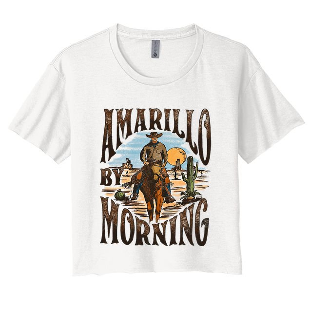 Western Cowboy Amarillo By Morning Country Music Crop Top