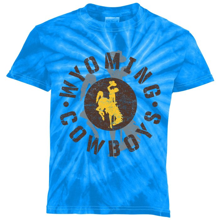 Wyoming Cowboys Apparel Roundup Funny Gift Kids Tie-Dye T-Shirt