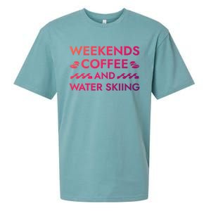 Weekends Coffee And Water Skiing Sayings Water Ski Quotes Gift Sueded Cloud Jersey T-Shirt