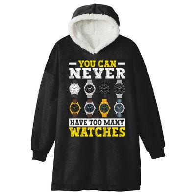 Watches Collector Addict Enthusiast Horologist Hooded Wearable Blanket