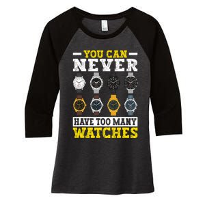 Watches Collector Addict Enthusiast Horologist Women's Tri-Blend 3/4-Sleeve Raglan Shirt