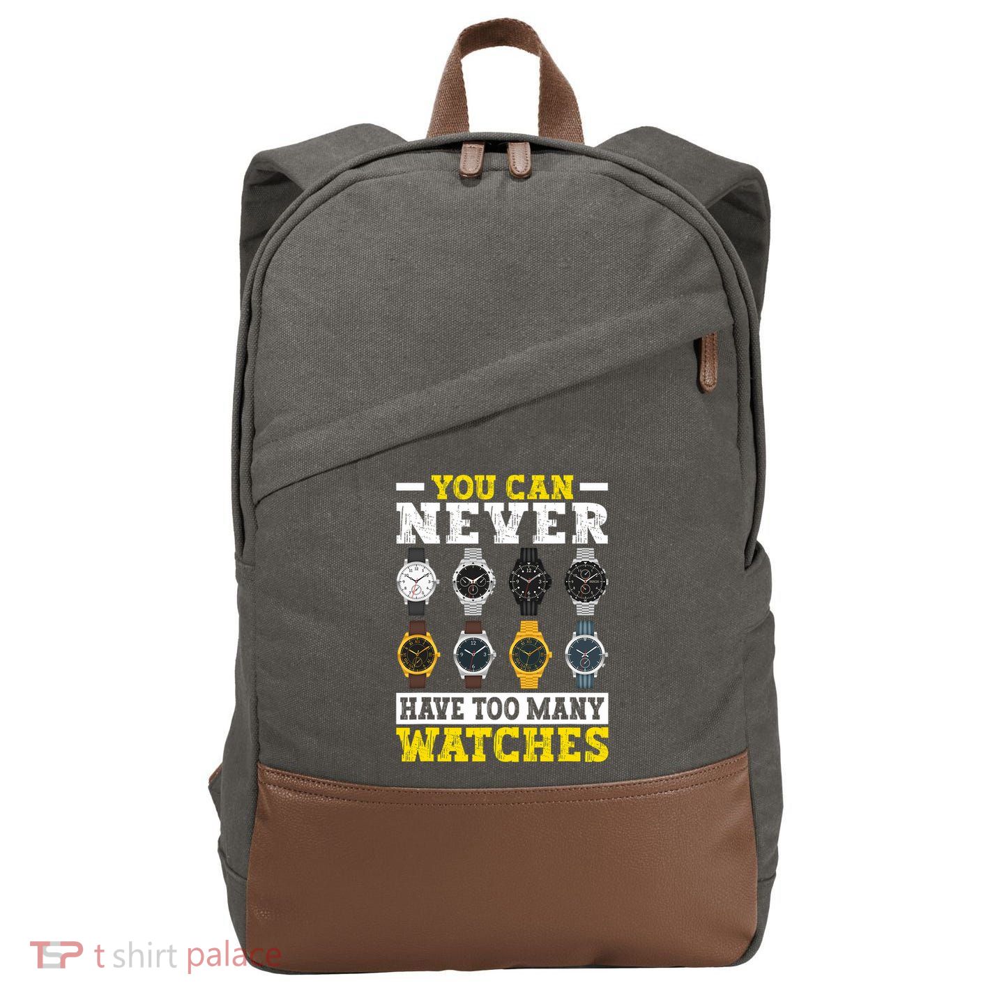 Watches Collector Addict Enthusiast Horologist Cotton Canvas Backpack