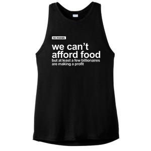 We Cant Afford Food Political Statement Ladies PosiCharge Tri-Blend Wicking Tank