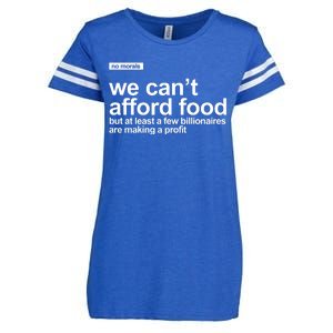 We Cant Afford Food Political Statement Enza Ladies Jersey Football T-Shirt