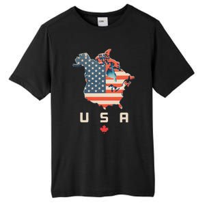 With Canada And Usa Map Annex America’S 51st State! Tall Fusion ChromaSoft Performance T-Shirt