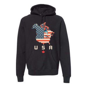 With Canada And Usa Map Annex America’S 51st State! Premium Hoodie